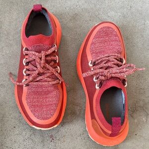 Allbirds Water Resistant Hikibg Sneakers in Vibrant Red and Orange